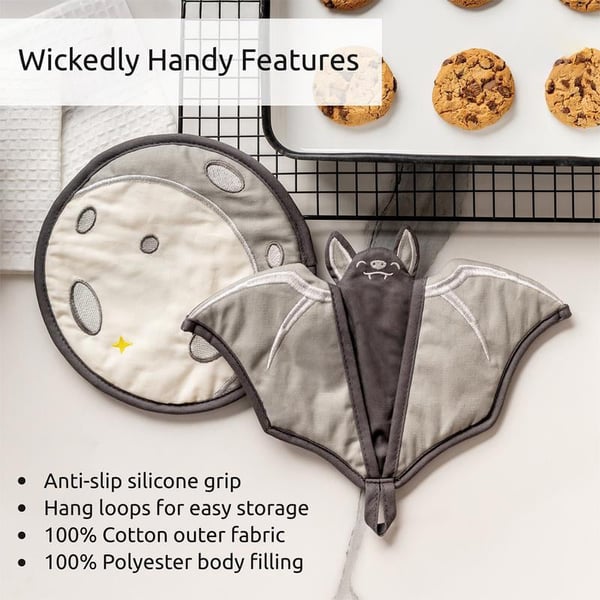 🔥LAST DAY 50% OFF - 🦇Batlicious Oven Mitts & Pot Holders Set